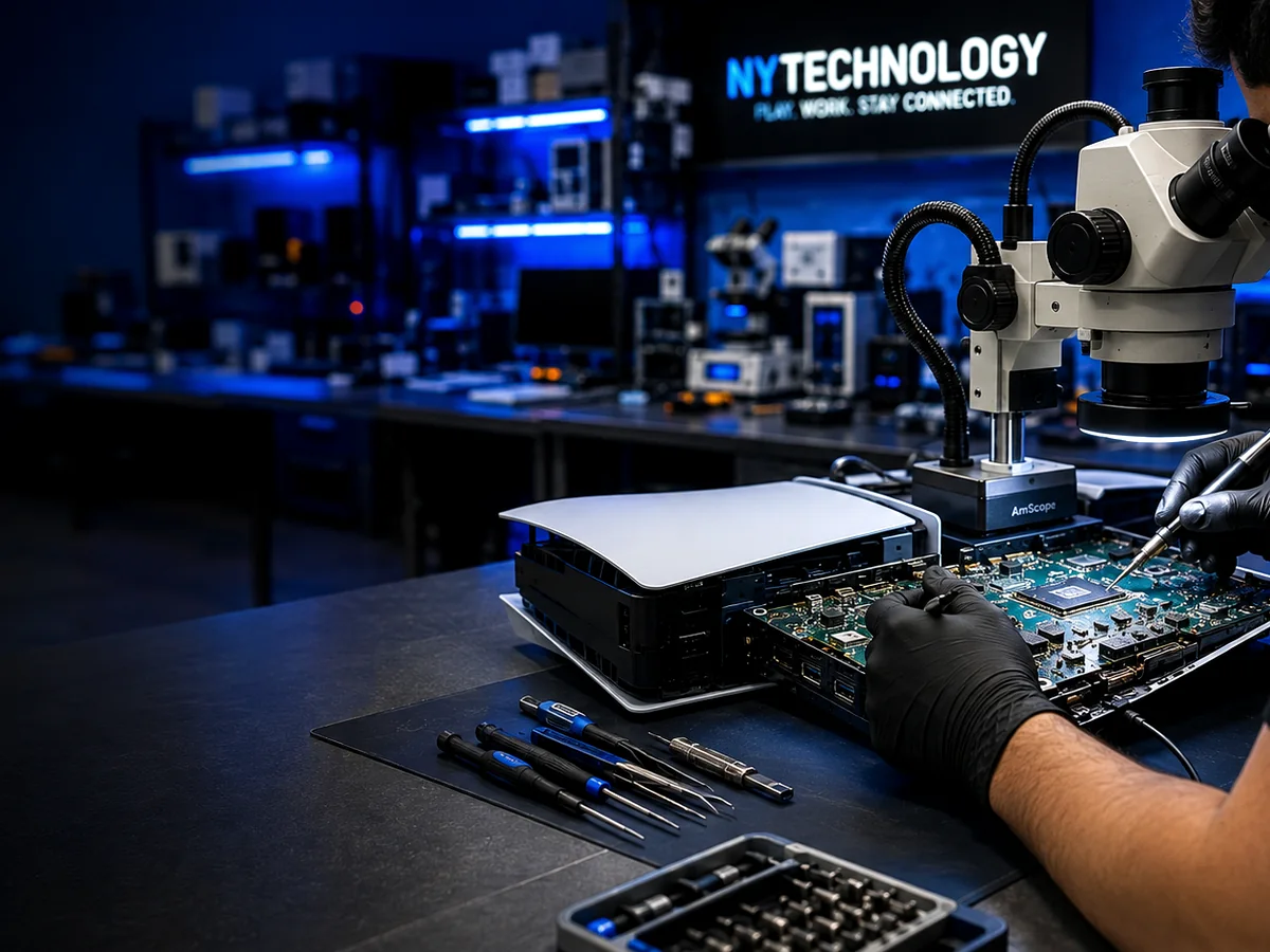 Illustrative electronics video-output diagnostic workbench